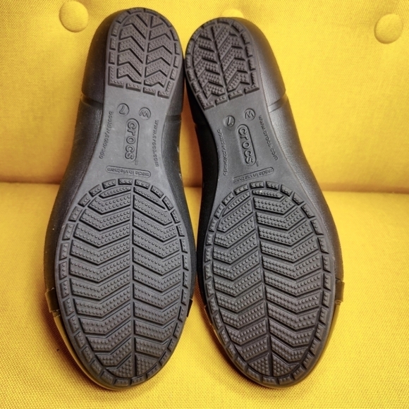 Crocs Patent Toe Black Ballet Flats Slip On Women's Shoes Size 7 - Picture 8 of 9